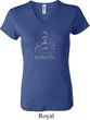 Ladies Yoga Shirt Namaste Lotus Pose V-neck Tee T-Shirt