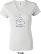 Ladies Yoga Shirt Namaste Lotus Pose V-neck Tee T-Shirt