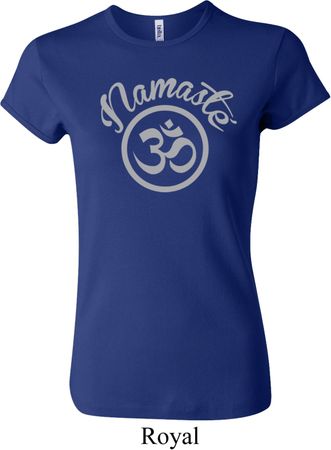 Ladies Yoga Shirt Namaste Om Crewneck Tee T-Shirt