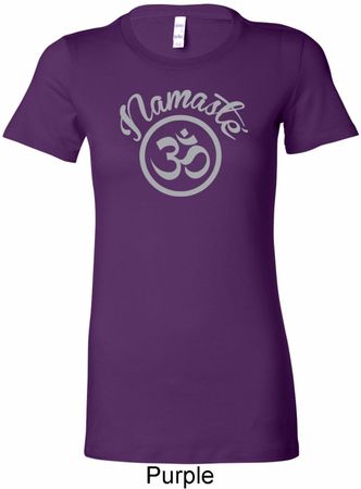 Ladies Yoga Shirt Namaste Om Longer Length Tee T-Shirt