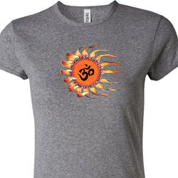 Ladies Yoga Shirt Ohm Sun Crewneck Tee T-Shirt