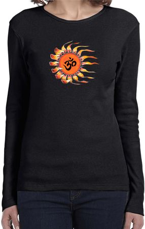 Ladies Yoga Shirt Ohm Sun Long Sleeve Tee T-Shirt