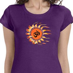 Ladies Yoga Shirt Ohm Sun Longer Length Tee T-Shirt