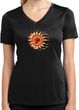 Ladies Yoga Shirt Ohm Sun Moisture Wicking V-neck Tee T-Shirt