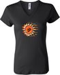 Ladies Yoga Shirt Ohm Sun V-neck Tee T-Shirt