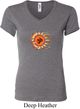 Ladies Yoga Shirt Ohm Sun V-neck Tee T-Shirt