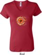 Ladies Yoga Shirt Ohm Sun V-neck Tee T-Shirt