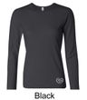Ladies Yoga Shirt OM Heart Bottom Print Long Sleeve Tee T-Shirt