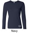 Ladies Yoga Shirt OM Heart Bottom Print Long Sleeve Tee T-Shirt