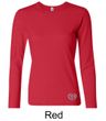 Ladies Yoga Shirt OM Heart Bottom Print Long Sleeve Tee T-Shirt