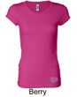 Ladies Yoga Shirt OM Heart Bottom Print Longer Length Tee T-Shirt