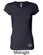 Ladies Yoga Shirt OM Heart Bottom Print Longer Length Tee T-Shirt