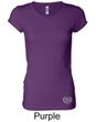 Ladies Yoga Shirt OM Heart Bottom Print Longer Length Tee T-Shirt
