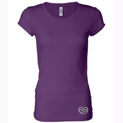 Ladies Yoga Shirt OM Heart Bottom Print Longer Length Tee T-Shirt