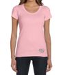Ladies Yoga Shirt OM Heart Bottom Print Scoop Neck Tee T-Shirt