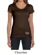 Ladies Yoga Shirt OM Heart Bottom Print Scoop Neck Tee T-Shirt