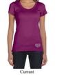 Ladies Yoga Shirt OM Heart Bottom Print Scoop Neck Tee T-Shirt