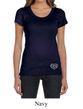 Ladies Yoga Shirt OM Heart Bottom Print Scoop Neck Tee T-Shirt