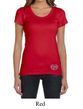 Ladies Yoga Shirt OM Heart Bottom Print Scoop Neck Tee T-Shirt