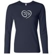 Ladies Yoga Shirt OM Heart Long Sleeve Tee T-Shirt