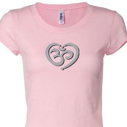 Ladies Yoga Shirt OM Heart Longer Length Tee T-Shirt
