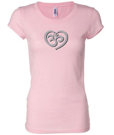 Ladies Yoga Shirt OM Heart Longer Length Tee T-Shirt