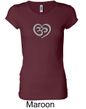 Ladies Yoga Shirt OM Heart Longer Length Tee T-Shirt