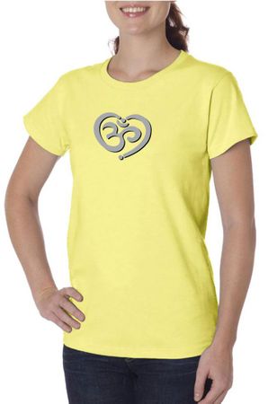 Ladies Yoga Shirt OM Heart Organic Tee T-Shirt