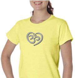Ladies Yoga Shirt OM Heart Organic Tee T-Shirt