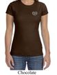 Ladies Yoga Shirt OM Heart Pocket Print Crewneck Tee T-Shirt