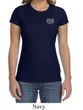 Ladies Yoga Shirt OM Heart Pocket Print Crewneck Tee T-Shirt