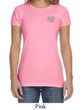 Ladies Yoga Shirt OM Heart Pocket Print Crewneck Tee T-Shirt
