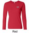 Ladies Yoga Shirt OM Heart Pocket Print Long Sleeve Tee T-Shirt
