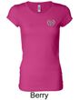 Ladies Yoga Shirt OM Heart Pocket Print Longer Length Tee T-Shirt