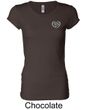 Ladies Yoga Shirt OM Heart Pocket Print Longer Length Tee T-Shirt