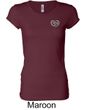 Ladies Yoga Shirt OM Heart Pocket Print Longer Length Tee T-Shirt