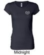 Ladies Yoga Shirt OM Heart Pocket Print Longer Length Tee T-Shirt