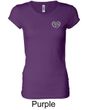 Ladies Yoga Shirt OM Heart Pocket Print Longer Length Tee T-Shirt
