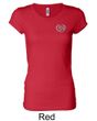 Ladies Yoga Shirt OM Heart Pocket Print Longer Length Tee T-Shirt