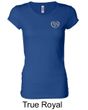 Ladies Yoga Shirt OM Heart Pocket Print Longer Length Tee T-Shirt