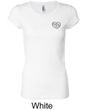 Ladies Yoga Shirt OM Heart Pocket Print Longer Length Tee T-Shirt