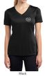 Ladies Yoga Shirt OM Heart Pocket Print Moisture Wicking V-neck Tee