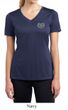 Ladies Yoga Shirt OM Heart Pocket Print Moisture Wicking V-neck Tee