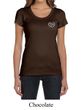 Ladies Yoga Shirt OM Heart Pocket Print Scoop Neck Tee T-Shirt
