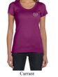 Ladies Yoga Shirt OM Heart Pocket Print Scoop Neck Tee T-Shirt