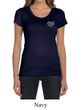 Ladies Yoga Shirt OM Heart Pocket Print Scoop Neck Tee T-Shirt