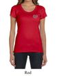 Ladies Yoga Shirt OM Heart Pocket Print Scoop Neck Tee T-Shirt
