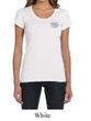 Ladies Yoga Shirt OM Heart Pocket Print Scoop Neck Tee T-Shirt