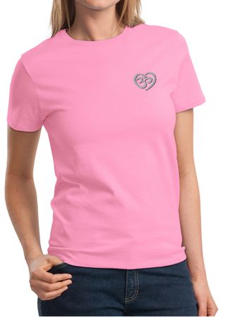 Ladies Yoga Shirt OM Heart Pocket Print Tee T-Shirt