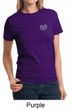 Ladies Yoga Shirt OM Heart Pocket Print Tee T-Shirt